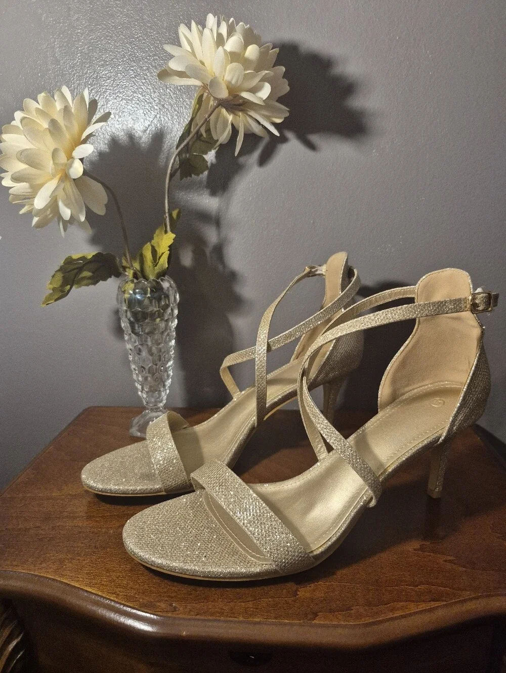 Strappy Metallic Gold Women's Dress Sandals